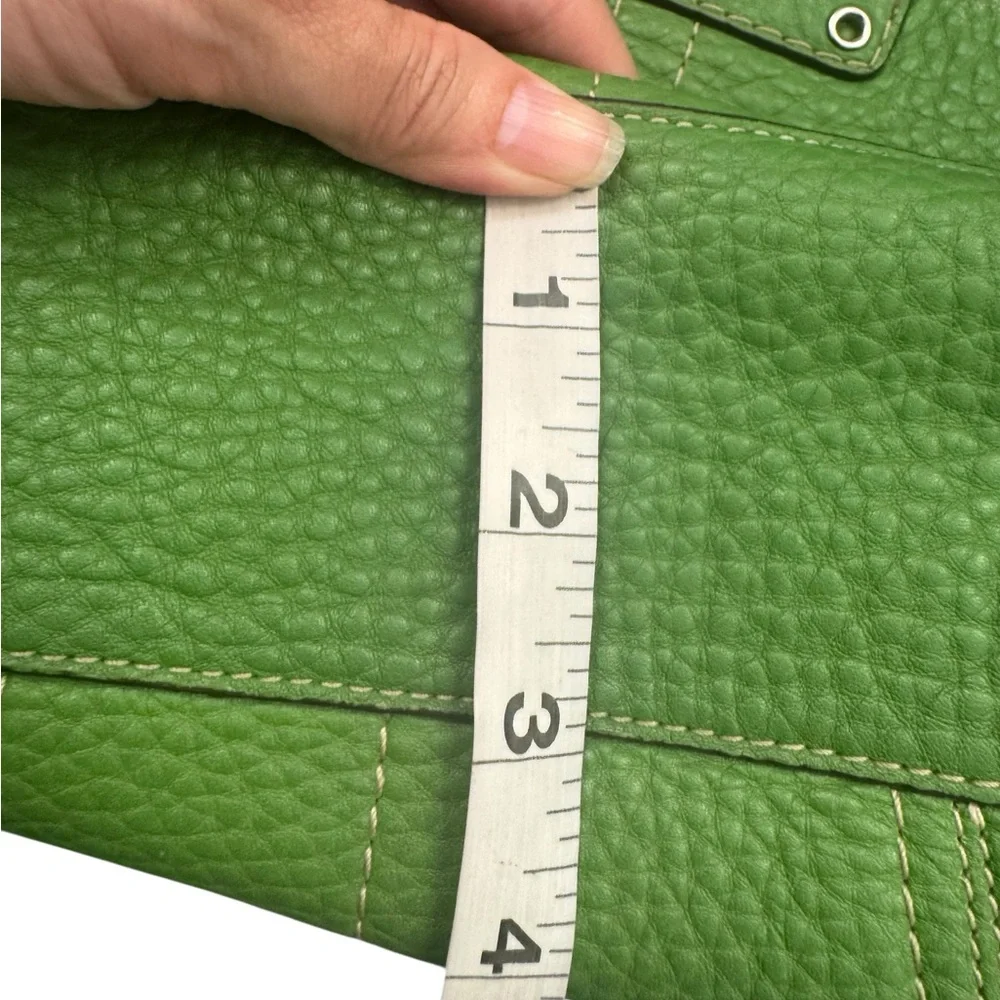 Vintage Coach Hamilton Green Pebbled Leather Tote Bag **READ**